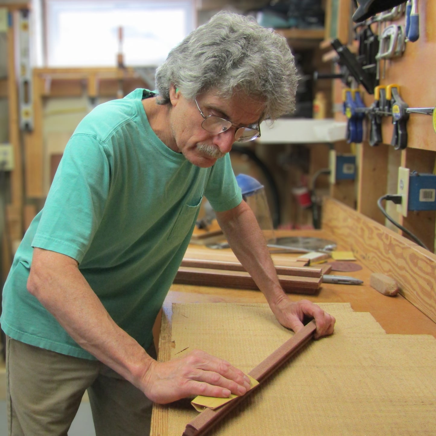 Founder Steve handcrafting wooden boxes for keepsakes from exotic and domestic hardwoods at A Finer Cut Woodworking.