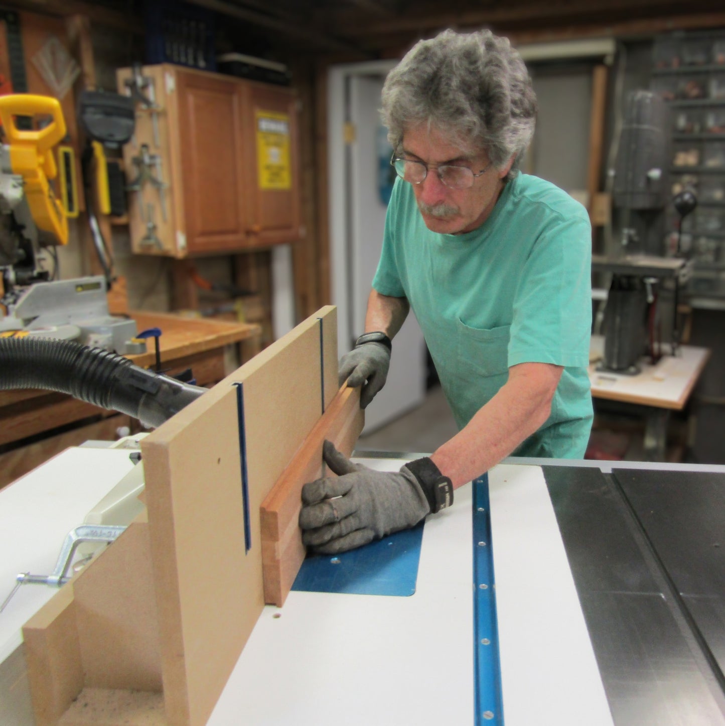 Founder Steve handcrafting wooden boxes for keepsakes from exotic and domestic hardwoods at A Finer Cut Woodworking.