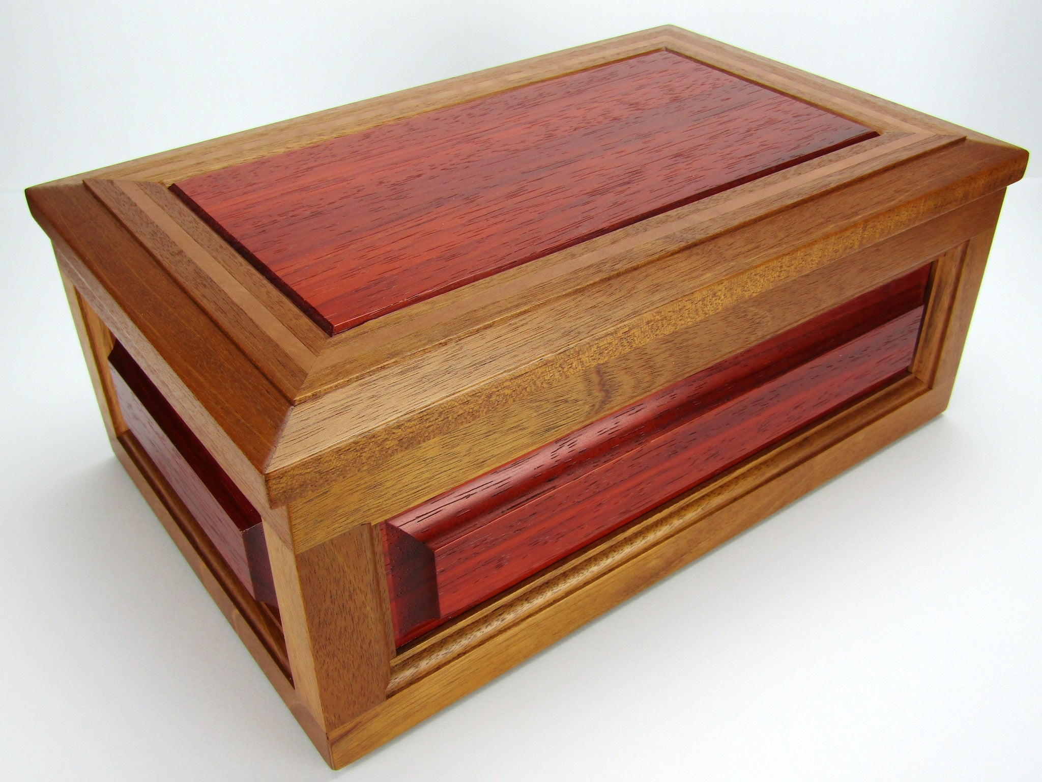 Mahogany Box with Assorted deals Striped Wood Top