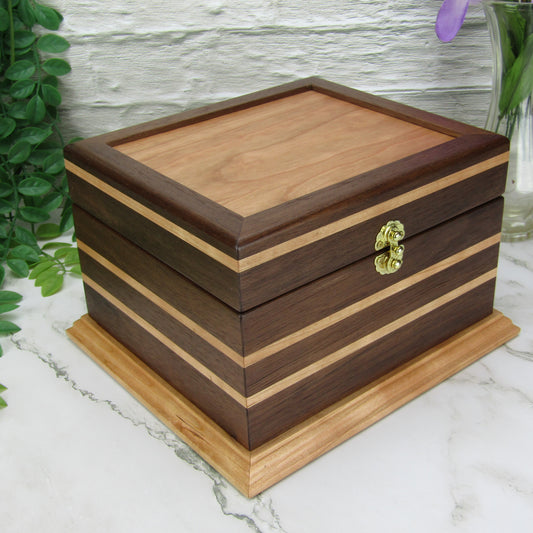 Thumbnail of keepsake memory box handmade from Peruvian walnut and cherry by A Finer Cut Woodwork.
